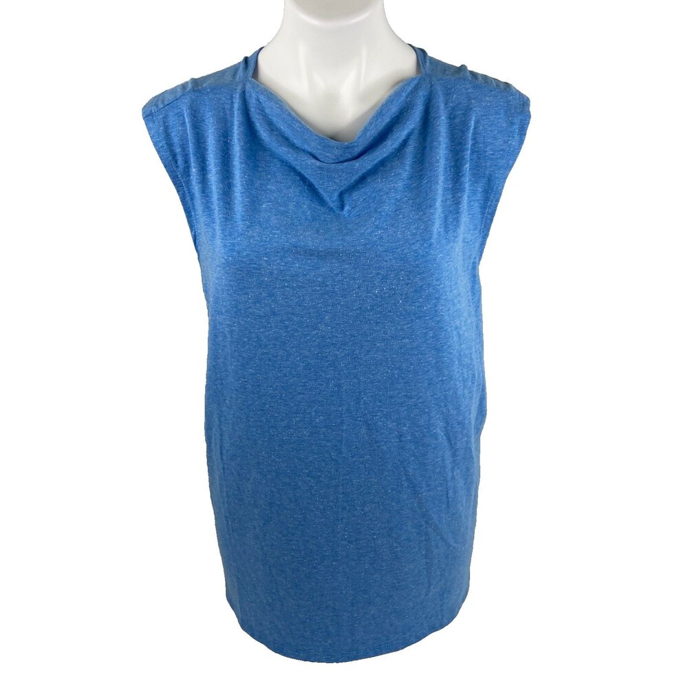 Culture Code Women Large Blue Blouse Sleeveless Twist Strap Back NWT